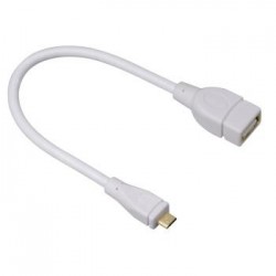 Cable OTG USB A H-Micro USB B  Blanco