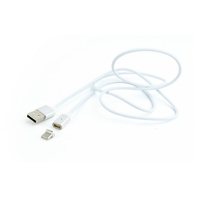 Cable magnético USB tipo C  plateado  1 m