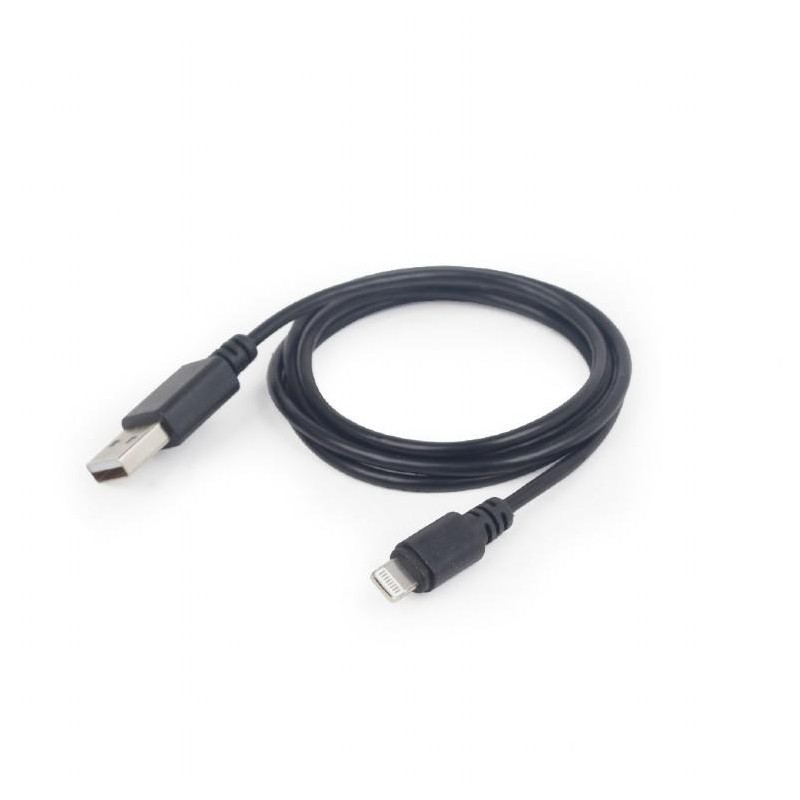 Cable de datos y carga USB a Lightning negro