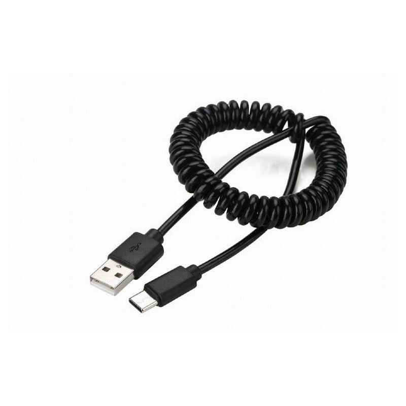 Cable USB tipo C en espiral  1 8 m  negro WIRBOO