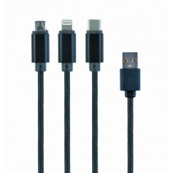 Cable de carga USB 3 en 1  negro  1 m WIRBOO