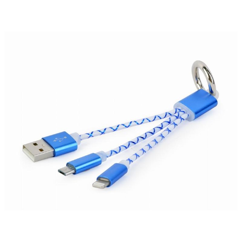 llavero Cable combinado de carga USB WIRBOO azul