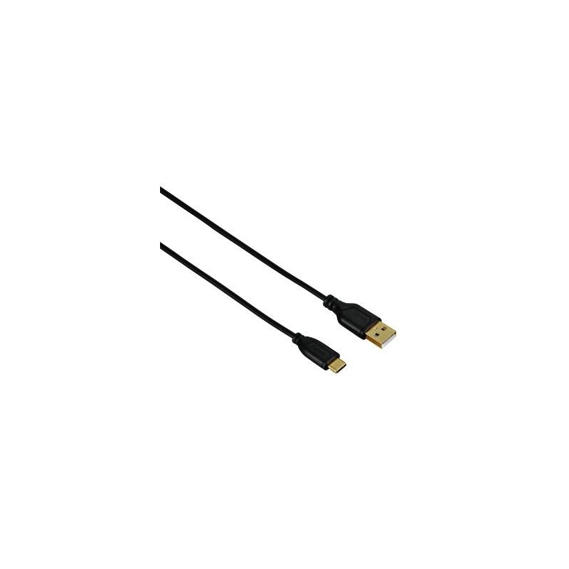 Cable PC USB Type C - USB A 2 0 0 75m Negro hama