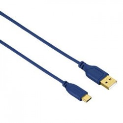 Cable PC USB Type C - USB A 2 0 0 75m Azul hama